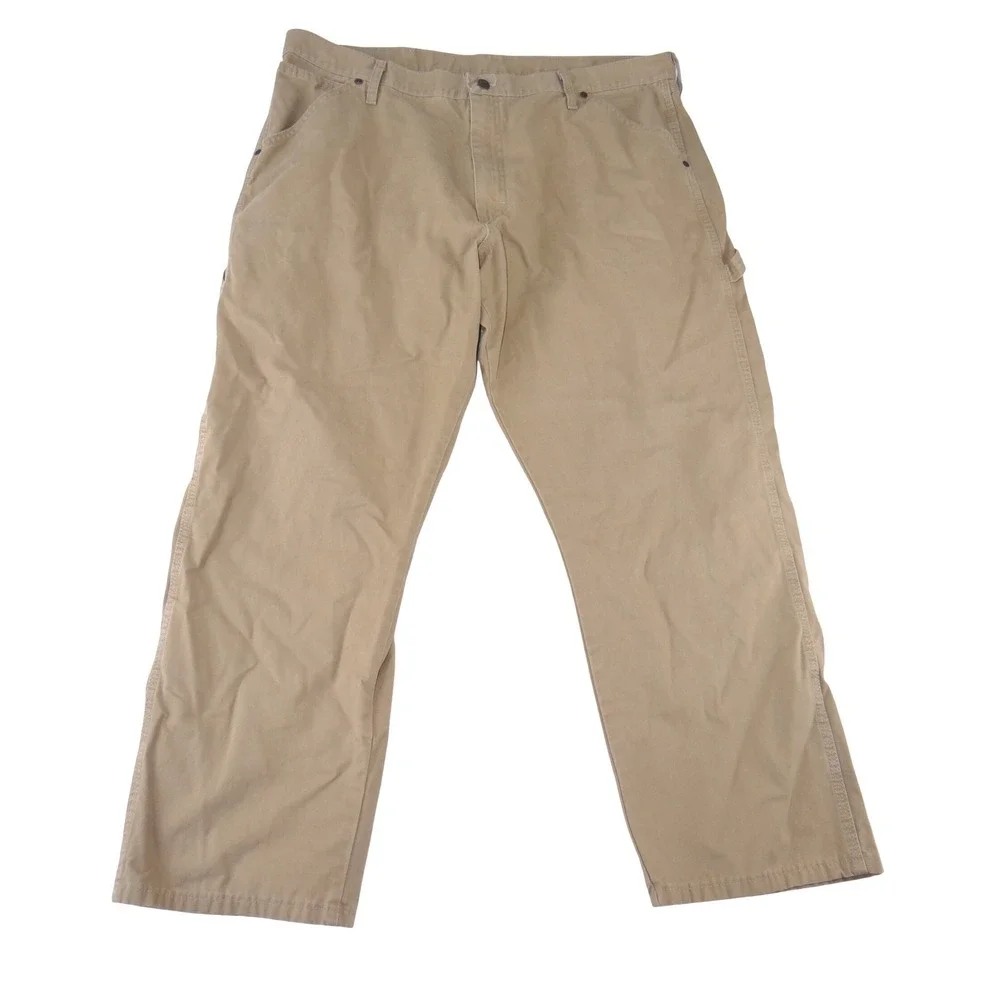 Wrangler Mens‎ Carpenter Pants 40x29 Tan Duck Canvas Workwear Utility